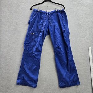Koi Women Scrub Pants SMALL PETITE Blue Cargo PO#HT7637 27" Inseam